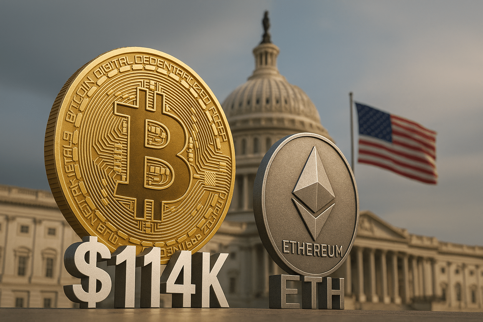 Bitcoin holds $114K as Ethereum ETFs remain flat during U.S. shutdown