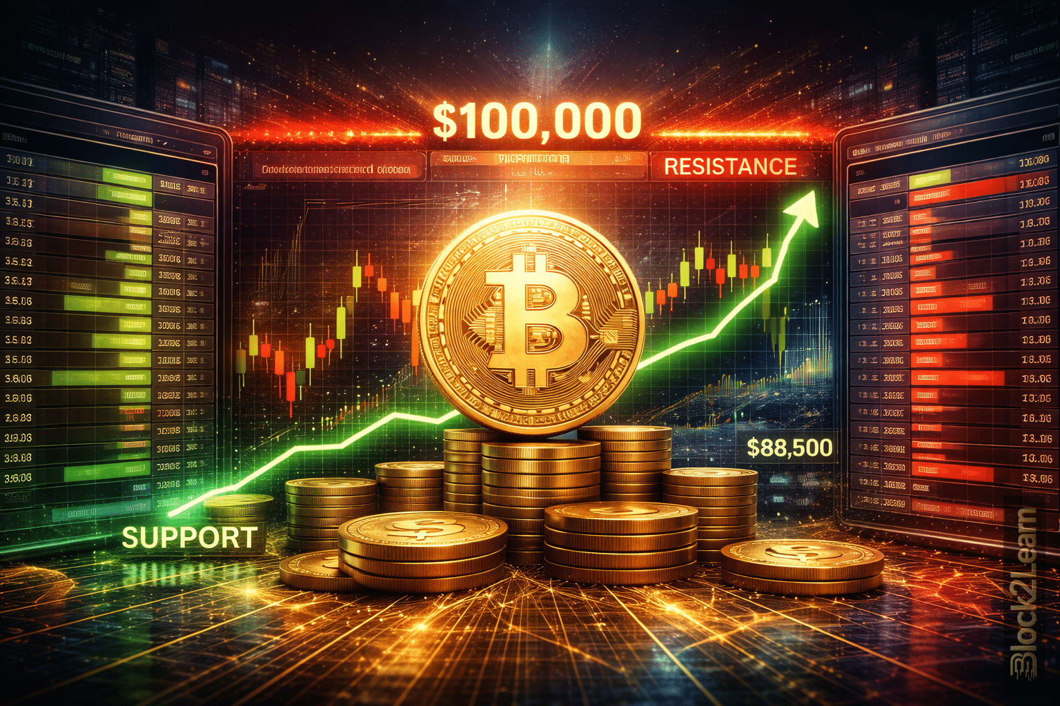 Bitcoin price breakout analysis showing resistance, liquidity zones, and market structure