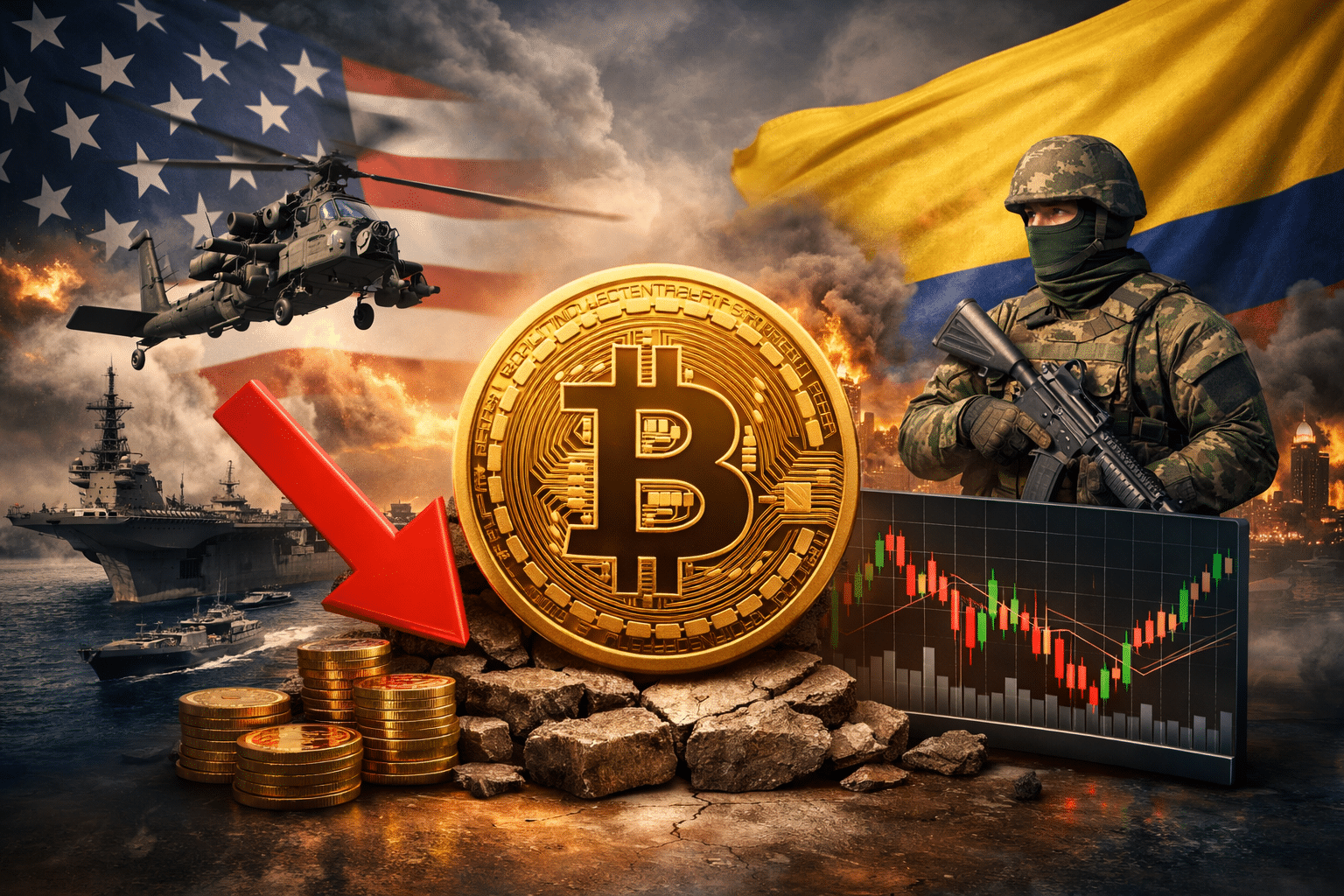 US Colombia geopolitical tensions crypto market with Bitcoin reacting to rising geopolitical risk in Latin America