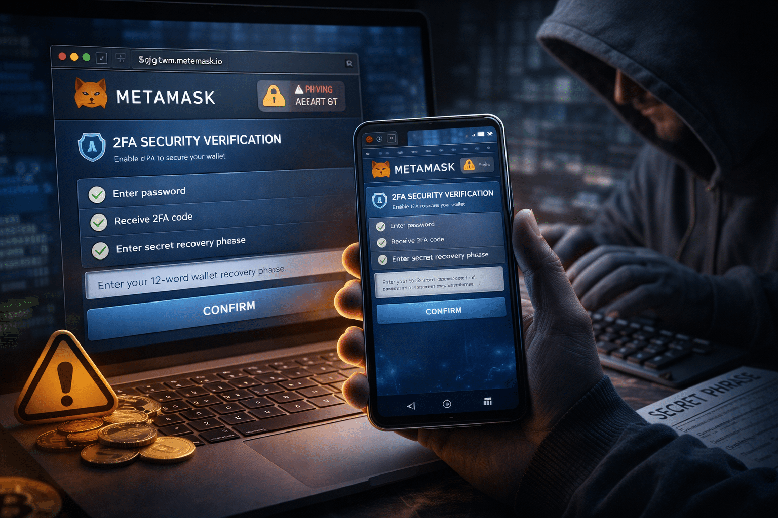 MetaMask Phishing Scam Evolves With Fake 2FA and Polished Design