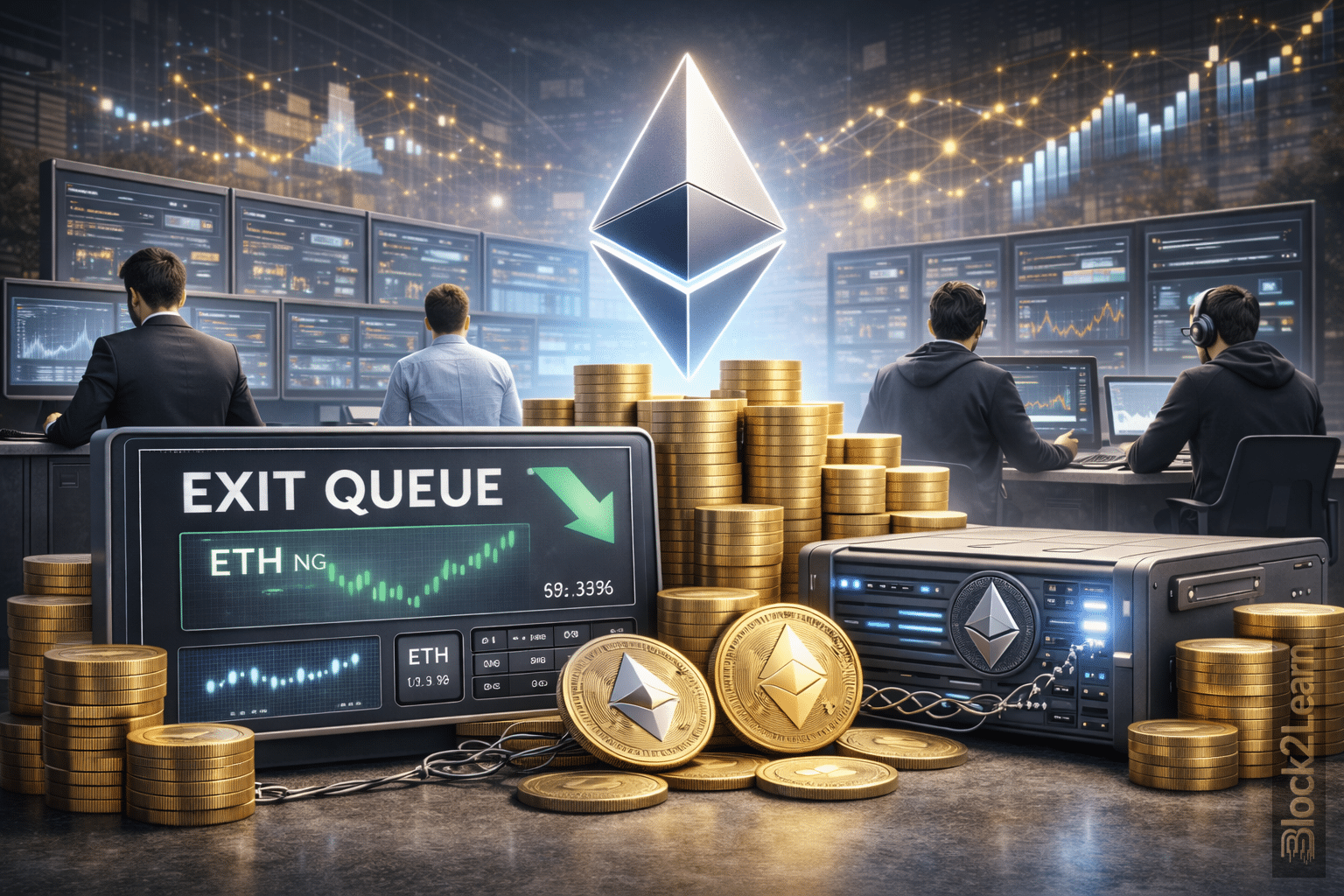 Ethereum validator exit queue decline reflecting strong staking conviction and network activity