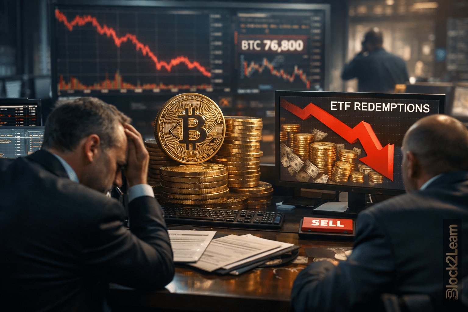 Bitcoin ETF capitulation risk reflected by institutional investors facing losses and ETF outflows