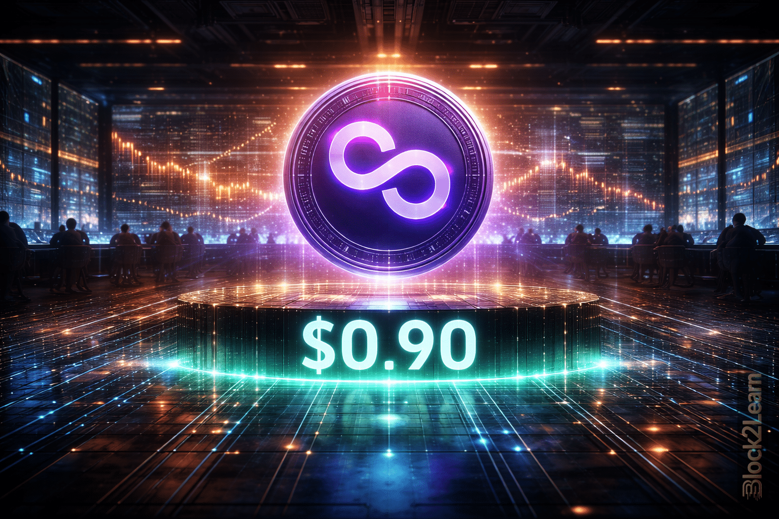 Polygon price outlook showing POL testing $0.90 demand zone support