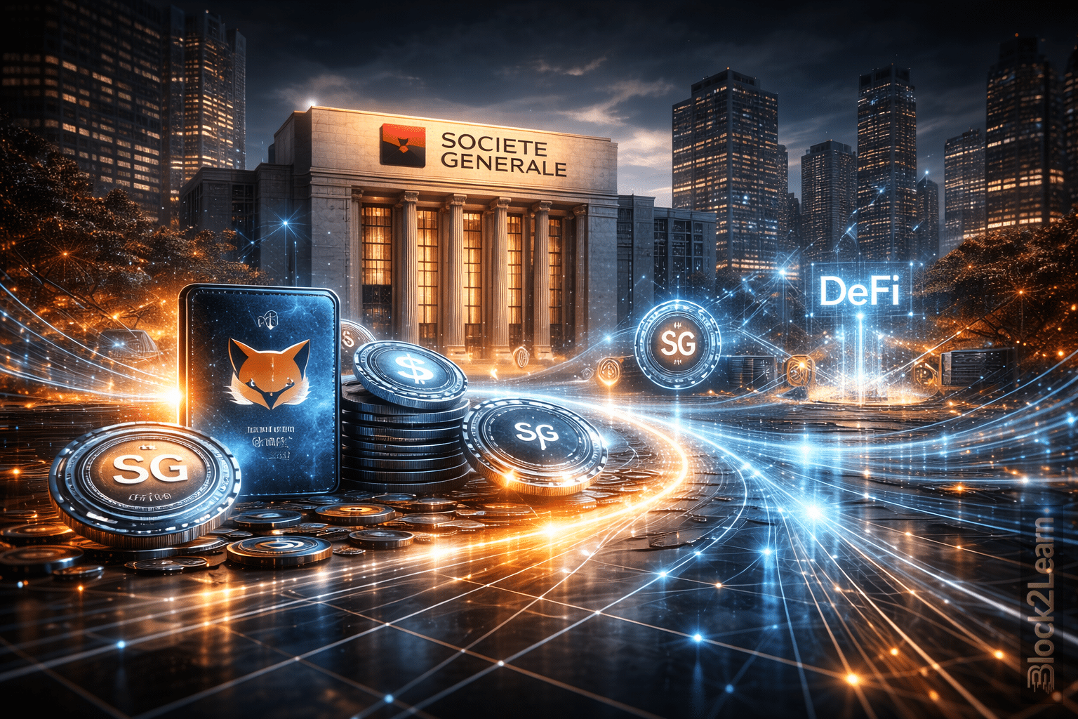 Societe Generale stablecoin strategy DeFi MetaMask crypto integration