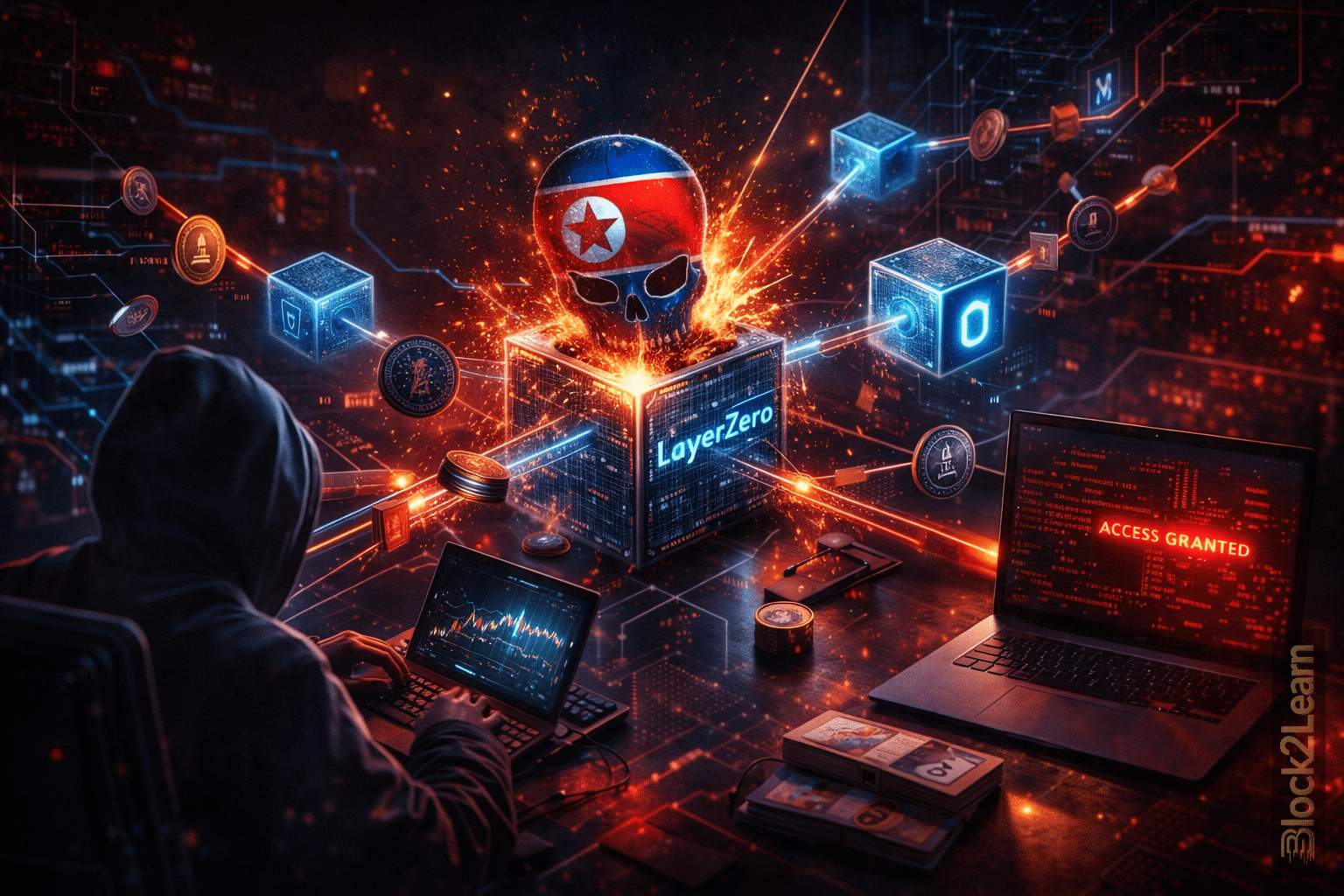 LayerZero bridge hack showing cross chain exploit cyber attack crypto security breach