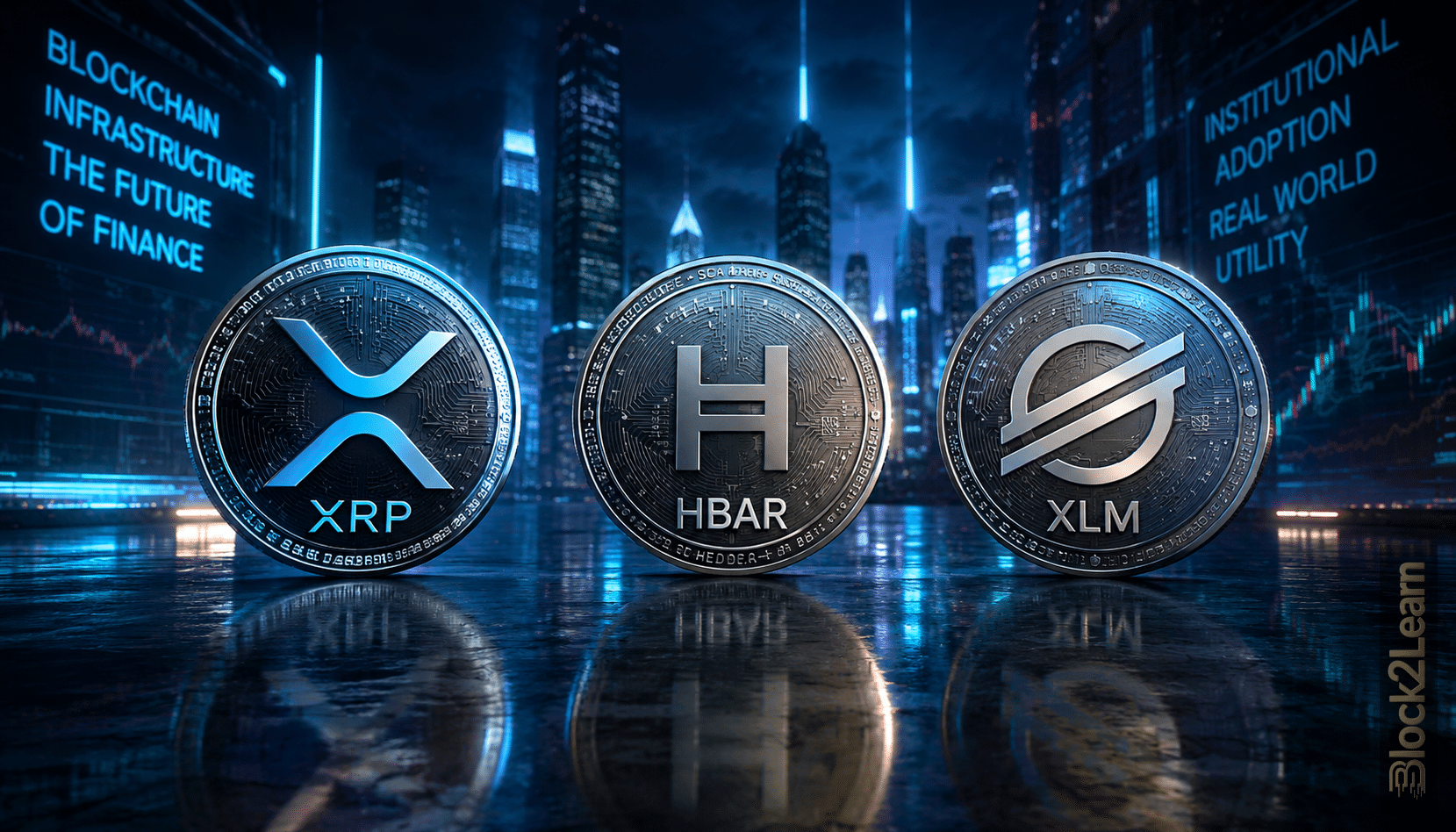 XRP XLM HBAR outlook highlighting institutional adoption and tokenization trends in crypto markets