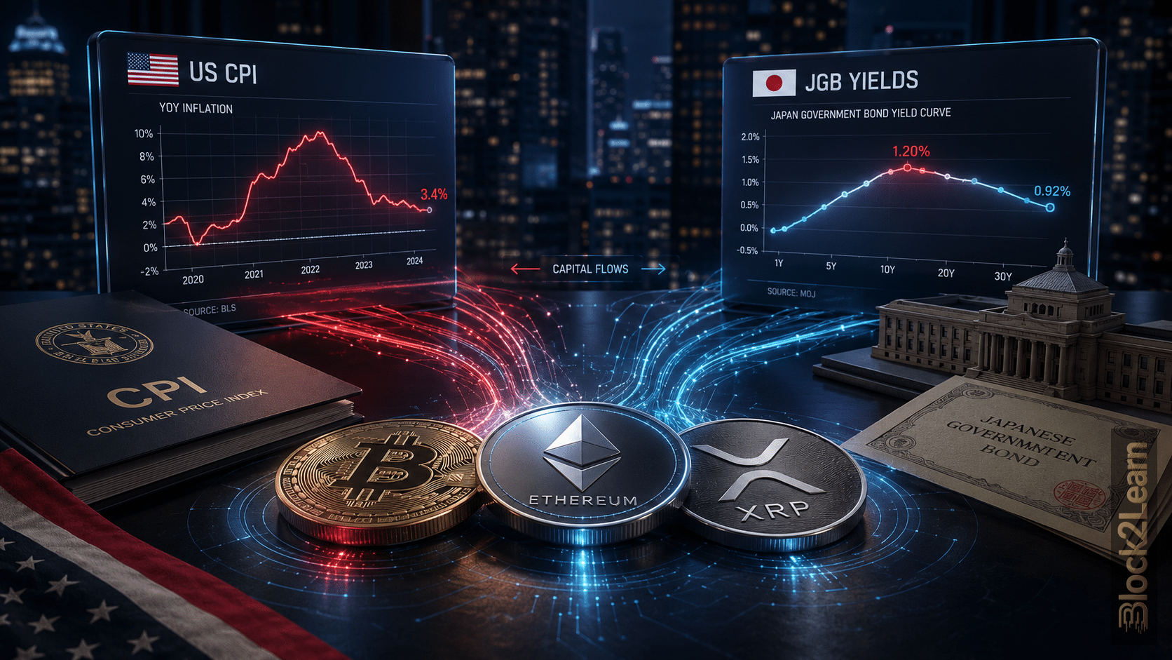 US CPI and Japanese bond yields influencing Bitcoin, Ethereum and global risk assets