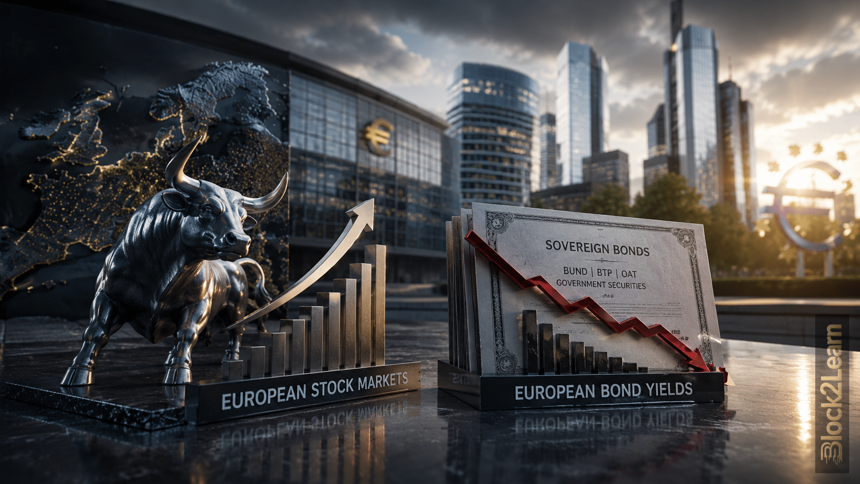 European stock bond divergence as record equities conflict with high sovereign yields