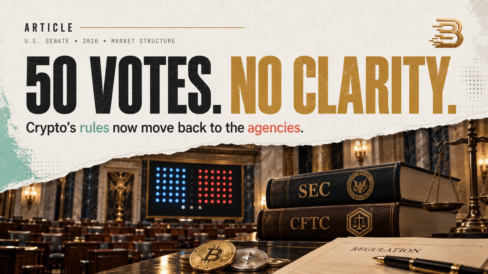 CLARITY Act Vote: Why 50 Votes Still Failed Crypto
